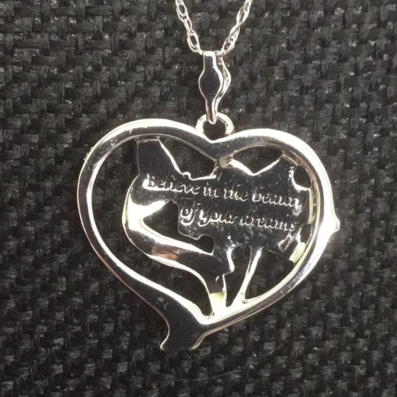 18”10KWhiteNecklaceW/.925Pendant&SS FlowerBfly10K - Picture 2 of 7